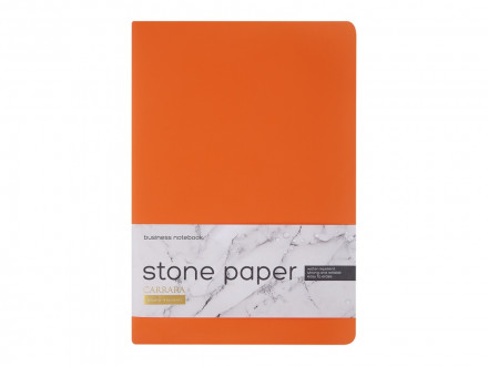 Тетрадь с каменной бумагой А5 Carrara 40 л., линейка, оранжевый