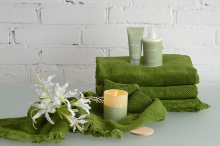 Полотенце для рук Essential с бахромой, оливково-зеленое