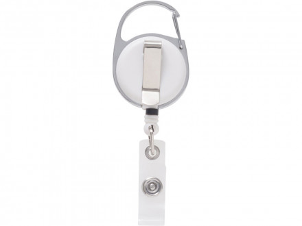 Бейдж с рулеткой-карабин Favor, белый