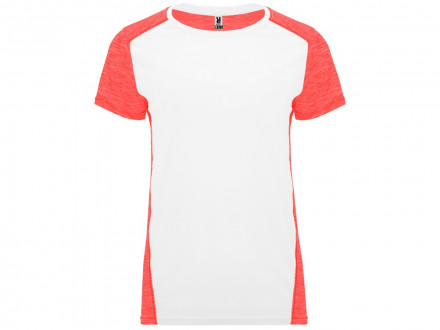 Спортивная футболка Zolder женская, белый/меланжевый неоновый коралловый