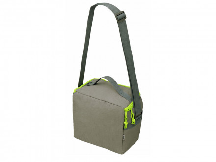 Изотермическая сумка-холодильник Neo Classic c контрастной молнией, серый/зеленое яблоко