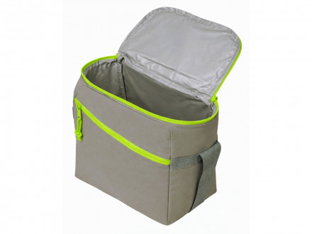 Изотермическая сумка-холодильник Neo Classic c контрастной молнией, серый/зеленое яблоко