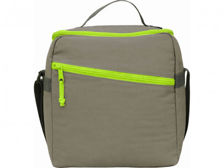 Изотермическая сумка-холодильник Neo Classic c контрастной молнией, серый/зеленое яблоко