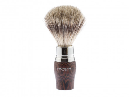 Бритвенный набор Mondial: станок MACH3, помазок, подставка; дерево Венге