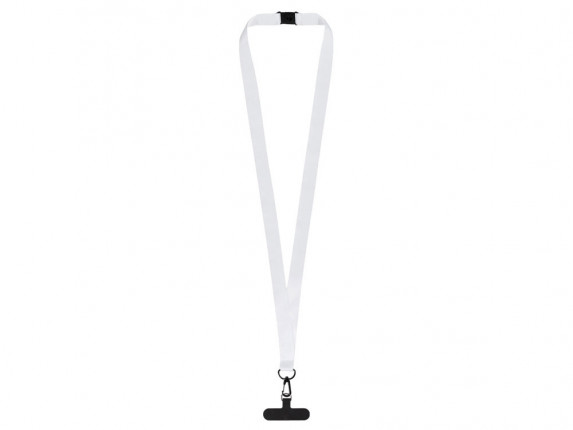 Ланъярд 2 см под сублимацию с трендовым карабином, замком обрыва и узким держателем для телефона из ПЭ, черный