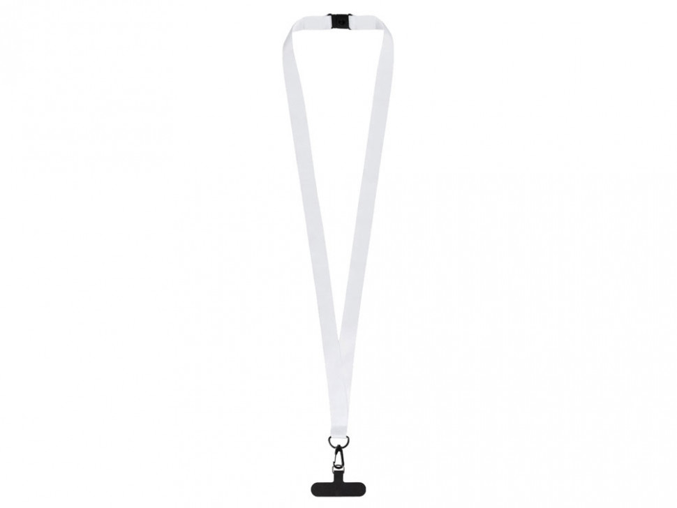 Ланъярд 2 см под сублимацию с трендовым карабином, замком обрыва и узким держателем для телефона из ПЭ, черный