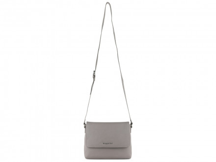 Сумка наплечная женская BUGATTI Bella, бежевая, воловья кожа/полиэстер, 25х8х20 см
