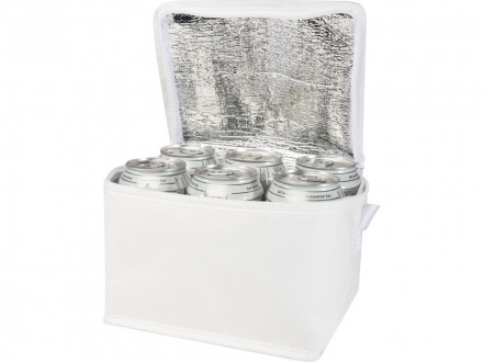 Spectrum нетканая сумка-холодильник, 4 л, на 6 банок, из переработанных материалов, белый