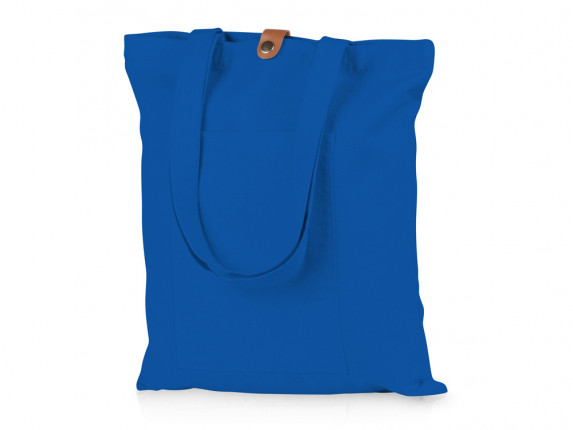 Сумка Clip из хлопка 340 г/м2 с застежкой из экокожи, синий