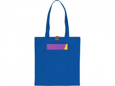 Сумка Clip из хлопка 340 г/м2 с застежкой из экокожи, синий