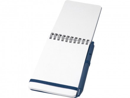 Блокнот Thalaasa формата А6 в твердой обложке из океанического пластика с шариковой ручкой - Синий