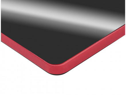 Металлический брелок с пластиковой цветной вставкой SteelPop Rct, серебристый с красным