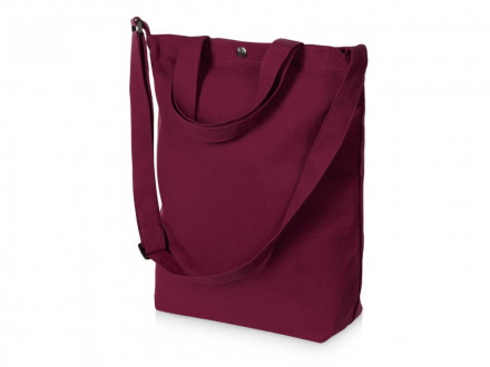 Сумка Helfer из хлопка на кнопке с регулирующейся лямкой, бордовый