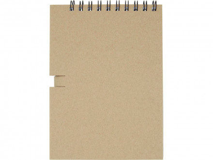 Блокнот Luciano Eco на пружине, с карандашом, маленький, натуральный