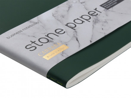 Тетрадь с каменной бумагой А5 Carrara 40 л., линейка, зеленый