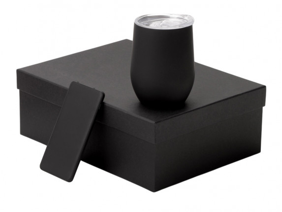 Подарочный набор с термокружкой и повербанком С1, 5000 mAh, черный