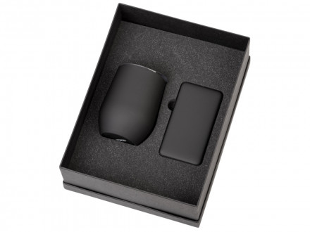 Подарочный набор с термокружкой и повербанком С1, 5000 mAh, черный