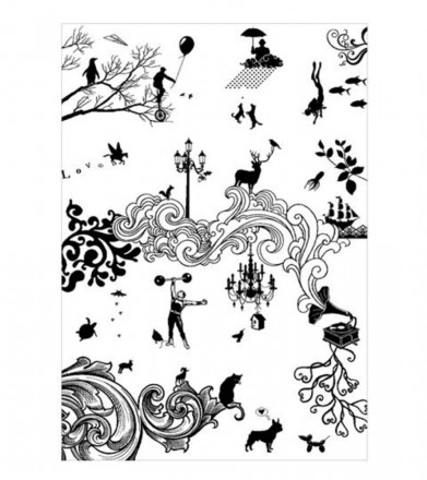 Плед Illusion, белый/черный