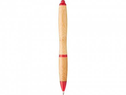 Шариковая ручка Nash из бамбука, натуральный/красный