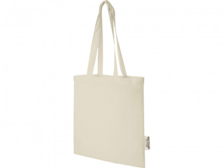 Эко-сумка Madras объемом 7 л из переработанного хлопка плотностью 140 г/м2, натуральный