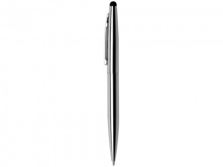 Ручка шариковая металлическая поворотная Glory со стилусом, серебристый