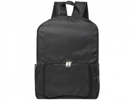 Складной рюкзак EcoFold объемом 15 л из переработанного ПЭТ-пластика - сплошной черный