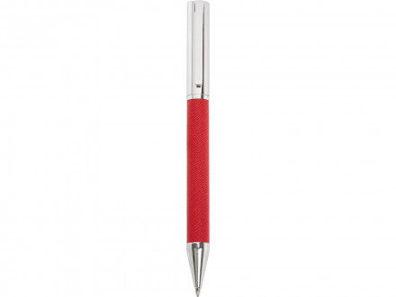 Металлическая шариковая ручка Bossy с вставкой из эко-кожи, красный