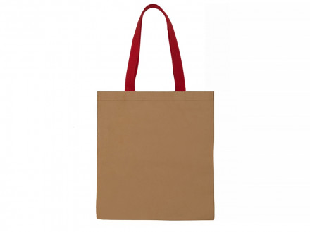 Сумка-шоппер Papyrus из моющейся крафт-бумаги, натруальный/красный