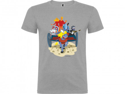 Футболка Бременские музыканты мужская, серый меланж