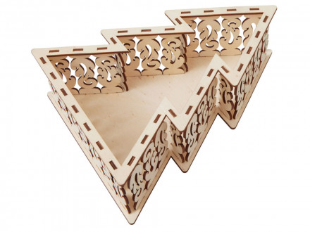 Шкатулка из фанеры в виде елки Firytale , серебристая