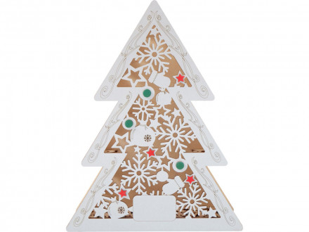 Шкатулка из фанеры в виде елки Firytale , серебристая