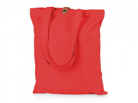 Сумка Clip из хлопка 340 г/м2 с застежкой из экокожи, красный