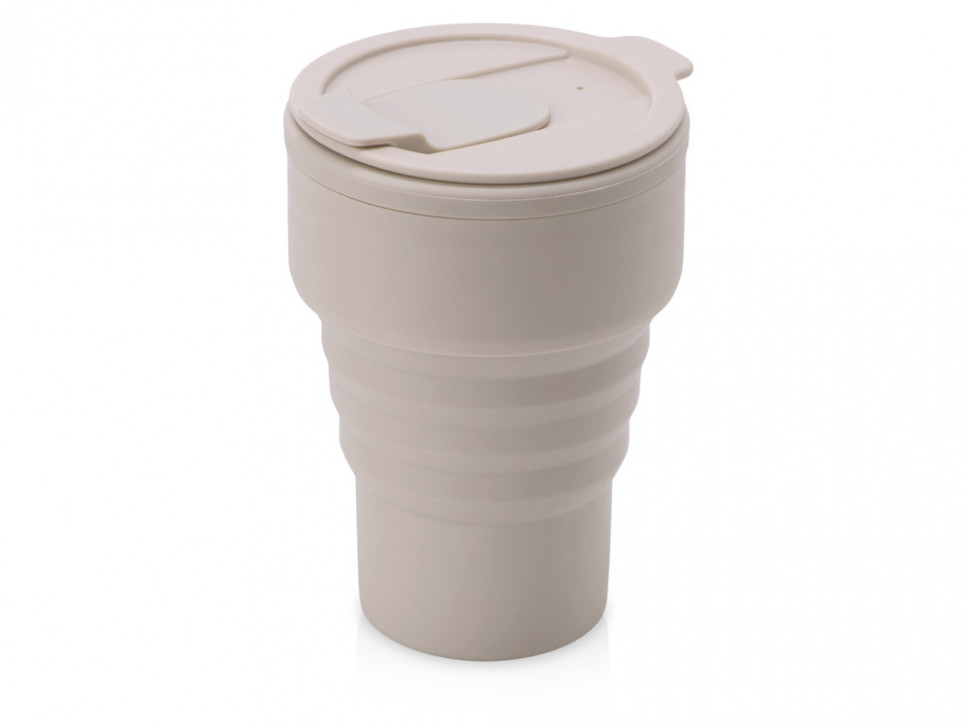 Силиконовый складной стакан GoCup, бежевый