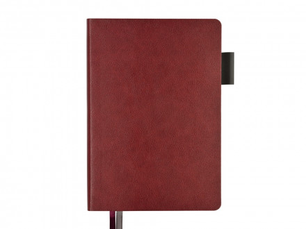 Ежедневник А5 датированный Boston 2027, бордовый с серым обрезом
