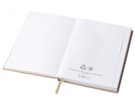 Блокнот из пробки А5 Passiflora, твердая обложка, 80 листов 80 гр/м2 переработанной белой бумаги,