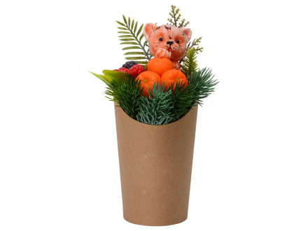 Мыло ручной работы Тигренок в стакане, в подарочном п/э пакете