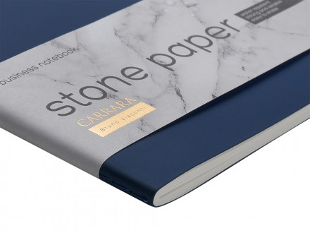 Тетрадь с каменной бумагой А5 Carrara 40 л., линейка, темно-синий
