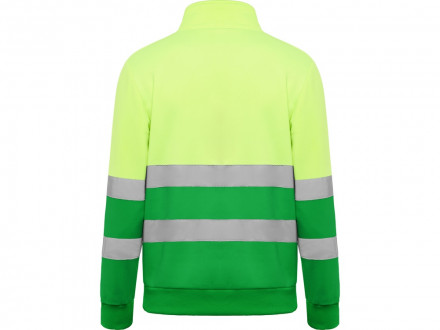 Свитшот ворот на молнии Spica, садовый зеленый/неоновый желтый