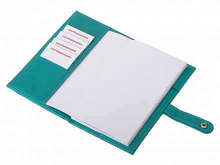 Блокнот-кошелек с сменным блоком А6 Wall Street, 64 листа, бирюзовый