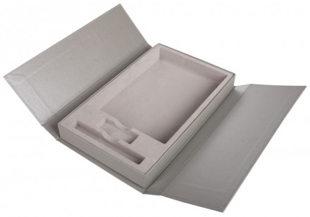 Коробка подарочная под ежедневник, флешку и ручку, серебристая