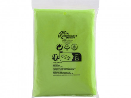 Одноразовый дождевик Mayan с чехлом для хранения из материалов, переработанных по стандарту GRS - Лайм