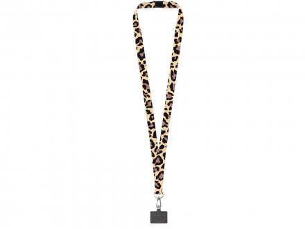 Ланъярд 2 см под сублимацию с трендовым карабином, замком обрыва и большим держателем для телефона из ПЭ, серебристый