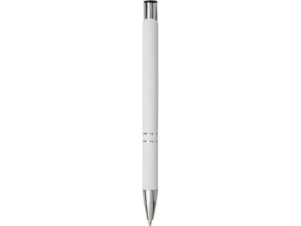 Шариковая кнопочная ручка Moneta с матовым антискользящим покрытием, белый