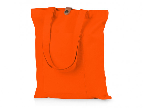 Сумка Clip из хлопка 340 г/м2 с застежкой из экокожи, оранжевый