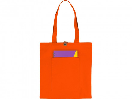 Сумка Clip из хлопка 340 г/м2 с застежкой из экокожи, оранжевый
