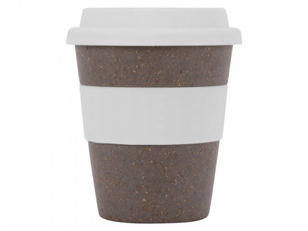 Стакан с силиконовой крышкой Cafe, белый