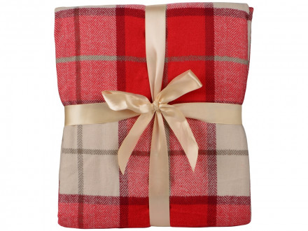 Плед акриловый в клетку Tartan, красный