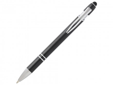 Kish шариковая ручка с серебристой отделкой - сплошной черный (синие чернила)