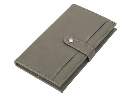 Блокнот-кошелек с сменным блоком А6 Wall Street, 64 листа, темно-серый