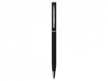 Ручка металлическая шариковая Атриум с покрытием софт-тач, черный